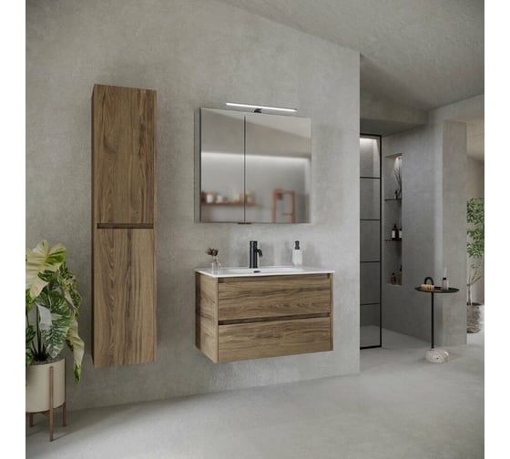 Подвесная тумба Sancos Libra 990x450x500, c двумя ящиками оснащенными доводчиками, дуб чарльстон, арт. LB100ECH