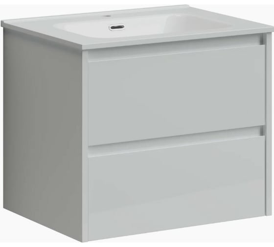 Подвесная тумба Sancos Libra 590x450x500, c двумя ящиками оснащенными доводчиками, белый глянец, арт. LB60W 1