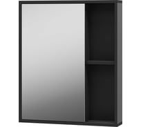 Зеркало-шкаф Misty Ненси - 60 антрацит, черн. кром. универсальный П-Нен-04060-50