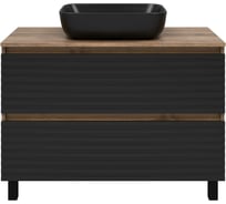Напольная тумба Brevita Dakota -100 2 ящ. (дсп (дуб гал. черный кварц) DAK-07100-19/02-2Я