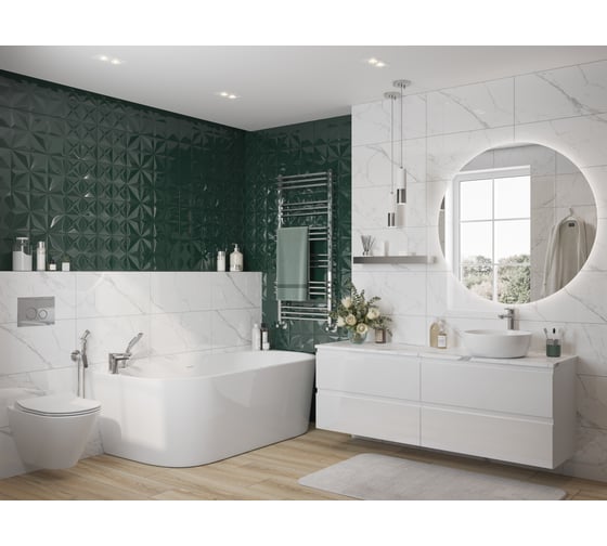 Столешница из керамогранита Cersanit STONE Life 60x45x2 см, белый сатиновый 63858