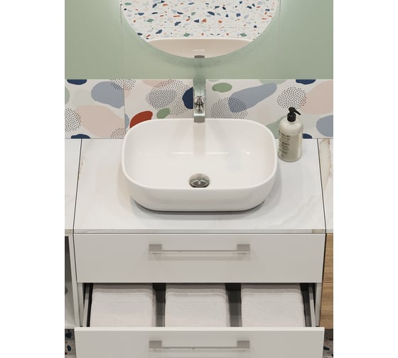 Столешница из керамогранита Cersanit STONE Aura 60x45x2 см, светло-серый сатиновый 63857