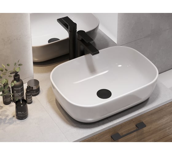 Столешница из керамогранита Cersanit STONE Balance 80x45x2 см, серый матовый 64186