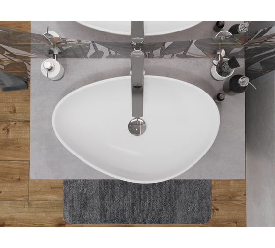 Столешница из керамогранита Cersanit STONE Balance 80x45x2 см, серый матовый 64186