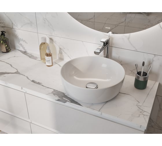 Столешница из керамогранита Cersanit STONE Energy 80x45x2 см, белый матовый 63853