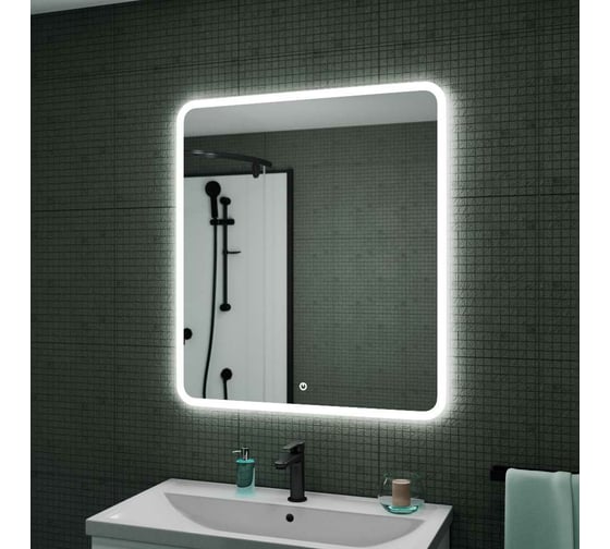 Зеркало для ванной GreenStone Capris Led 800x900, с подсветкой, сенсорный выключатель 680221 1