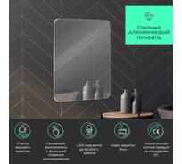 Зеркало с LED-подсветкой Toppus SATIN 55x80 сенсорный выключатель с функцией плавного диммирования, алюмин 2911.003