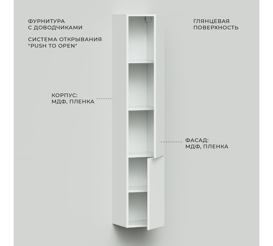 Подвесной пенал ИТАНА Icon 30 300x320x1630 4657773608221