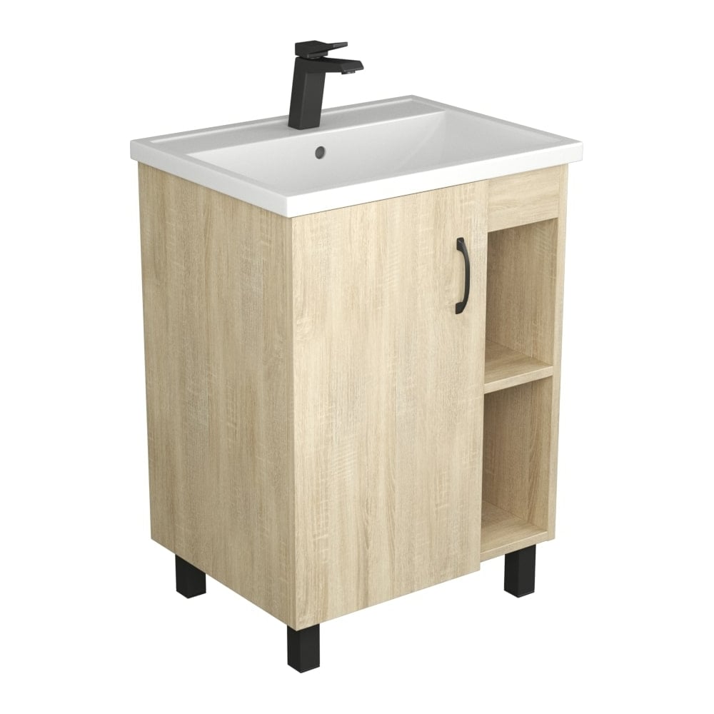 Тумба UNCORIA Дора 60 под умывальник Фостер 60 см, Дуб Сонома 56060 ...