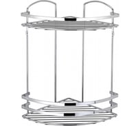 Угловая полка в ванную TEKNO-TEL 2 яруса 24x24x37 хром LM008