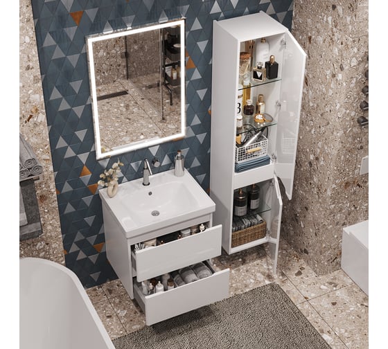 Подвесная тумба Sanstar Riana 60 Без раковины для ванной комнаты 288.1-1.5.1.