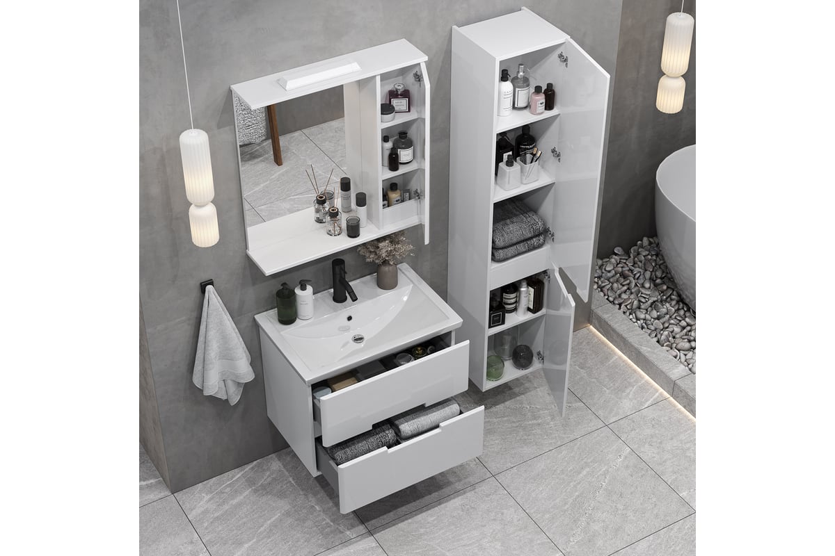 Подвесная тумба Sanstar Ориана 70 Без раковины для ванной комнаты 286.1 ...