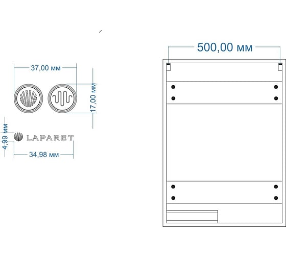 Зеркало шкаф для ванной LAPARET Accord (сенсор, подсветка) 60 см Acc.03.50/ W