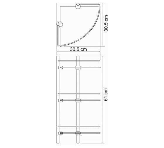 Стеклянная тройная полка WasserKRAFT K-3133W