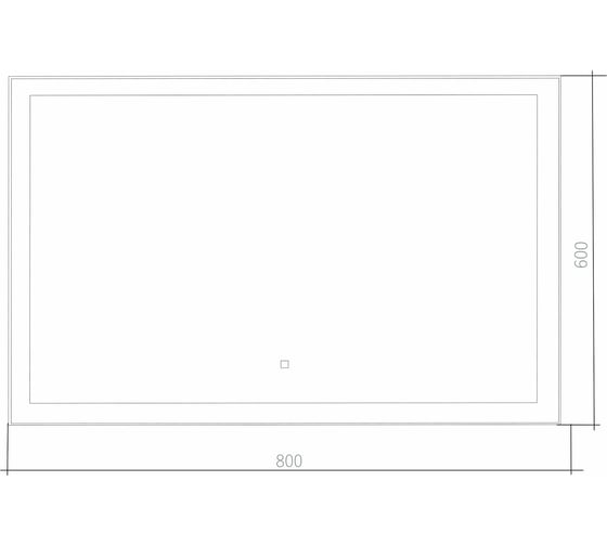 Зеркало с LED-подсветкой Toppus VELOUR 80x60 см, сенсорный выключатель с функцией плавного диммирования, алюминий 2911.007