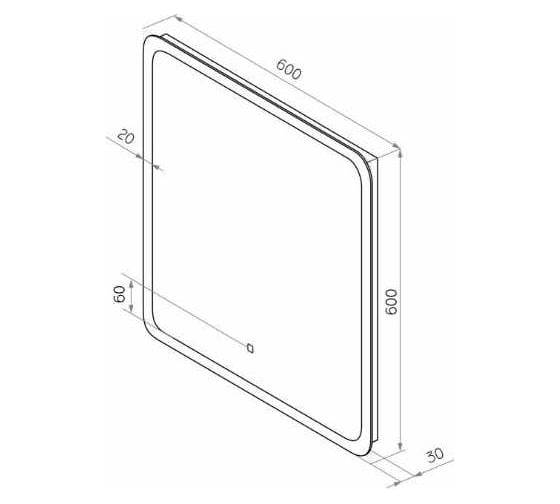 Зеркало CONTINENT "Bruno Led" 600x600 с сенсором ЗЛП2164