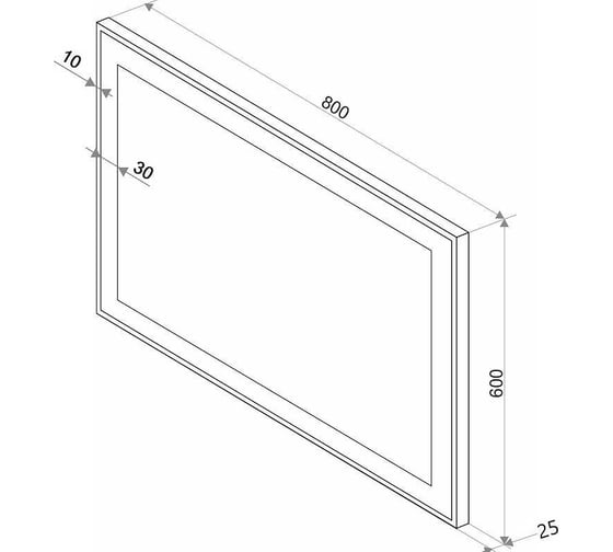 Зеркало CONTINENT "Mercury LED" 800x600 с подсветкой ЗЛП571
