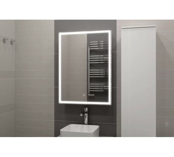 Зеркало CONTINENT-шкаф "Allure LED" 600x800 правосторонний с розеткой МВК005