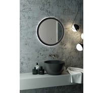 Зеркало Континент "Planet black Led" D 600 с бесконтактным сенсором, теплая подсветка ЗЛП1223