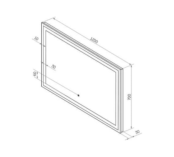 Зеркало CONTINENT "Mercury Led" 1200x700 с подсветкой ЗЛП464