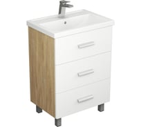 Тумба UNCORIA Гарда 60 под умывальник Фостер 60 см, белый/дуб сонома 56059