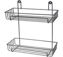 Настенная полка Рыжий кот двухъярусная 29x12,5x30 см (термопластичное покрытие) графит 310867