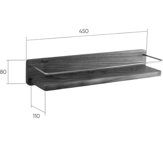 Полка BRONZE DE LUXE с ограничителем FOREST матовый хром 10711C