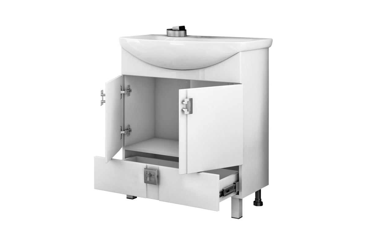 Тумба для ванной MIXLINE \"КВАДРО 1-65\" под умывальник Элеганс-65, ПВХ ...