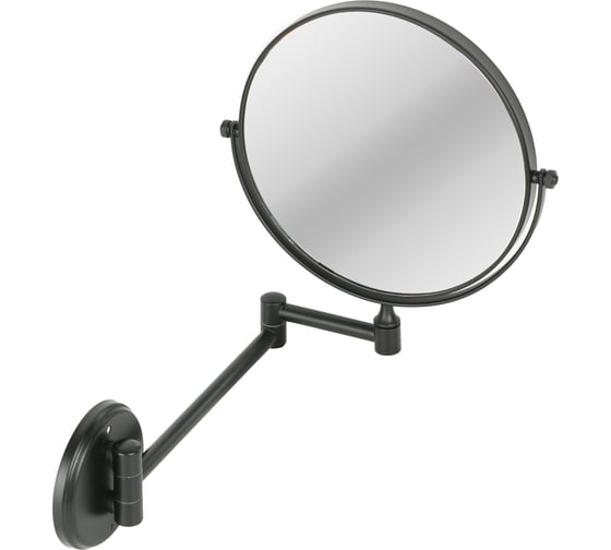 Зеркало для ванной Nofer Reflex с увеличением Х3, Ø 200 мм, латунь, черное 08009.2.N