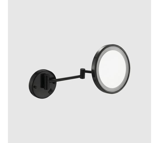 Зеркало Nofer VANITY с регулировкой и led-подсветкой, увеличение х3, Ø160 мм, черное 08006.N