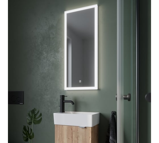 Зеркало для ванной комнаты Sancos Polo 350x800 мм, с подсветкой PL35