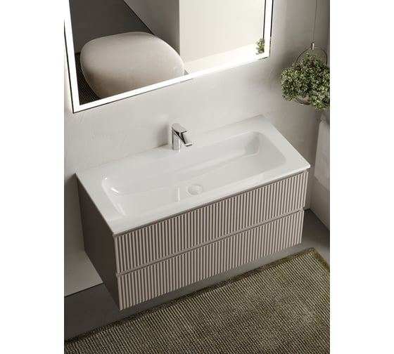 Подвесная тумба Sancos Snob R 995x445x500 мм, c двумя ящиками, оснащенными доводчиками, Doha Soft SNR100SM
