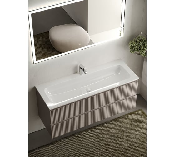 Подвесная тумба Sancos Snob R 1195x445x500 мм, c двумя ящиками, оснащенными доводчиками, Doha Soft SNR120SM