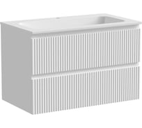 Подвесная тумба Sancos Snob R 790x445x500 мм, c двумя ящиками, оснащенными доводчиками, Bianco SNR80W