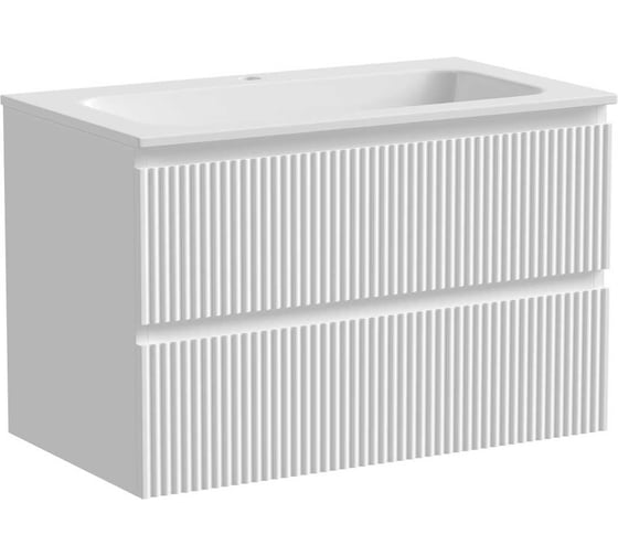 Подвесная тумба Sancos Snob R 790x445x500 мм, c двумя ящиками, оснащенными доводчиками, Bianco SNR80W