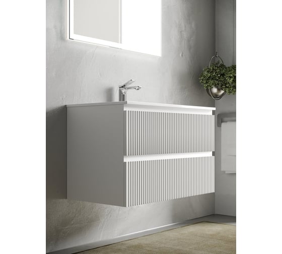 Подвесная тумба Sancos Snob R 790x445x500 мм, c двумя ящиками, оснащенными доводчиками, Bianco SNR80W
