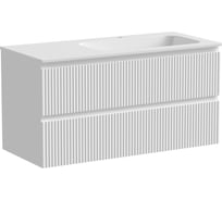 Подвесная тумба Sancos Snob R правая 995x445x500 мм, c двумя ящиками, оснащенными доводчиками, Bianco SNR100RW