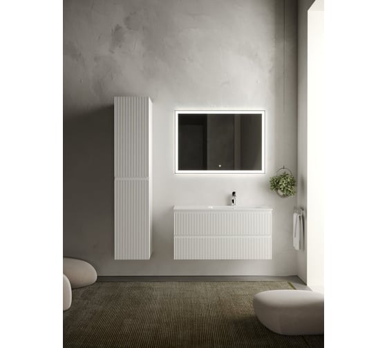 Подвесной шкаф-пенал Sancos Snob R Bianco, 350x350x1650 мм PSNR35W