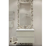 Зеркало в ванную комнату TODA ALMA прямоугольное, влагостойкое в раме, 128x54 см, цвет рамы - беленый дуб 1280540DUB