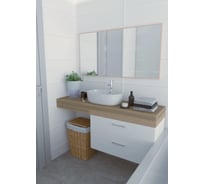 Зеркало в ванную комнату TODA ALMA прямоугольное, влагостойкое в раме, 128x54 см, цвет рамы - матовое золото 1280540GL