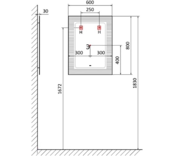 Зеркало LAPARET Intero парящее 81x61 см (уп 1 шт) Int.03.60/BuL х9999288082