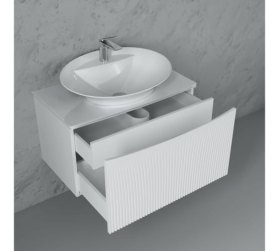 Подвесная тумба LAPARET Bianca (подсветка) 80 см белая 46x52 см (уп 1 шт) BiaL.01.80/P/W х9999288084