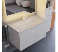 Тумба под раковину для ванной Uperwood Modul_80 см, подвесная, матовая, белая 2930205252