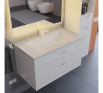 Тумба под раковину для ванной Uperwood Modul_80 см, подвесная, глянцевая, белая 2930205152