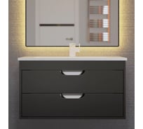 Тумба под раковину для ванной Uperwood Modul_100 см, подвесная, матовая, черная 2930205155