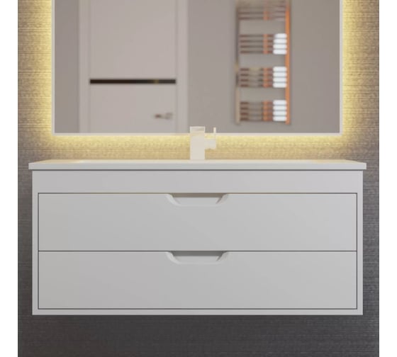 Тумба под раковину для ванной Uperwood Modul_100 см, подвесная, матовая, белая 2930205254 1