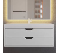 Тумба под раковину для ванной Uperwood Modul_80 см, подвесная, матовая, белая/графит 2930205355