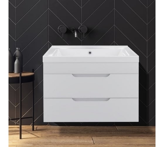 Подвесная тумба под умывальник Toppus Satin 80 deep, белый глянец 9711.005