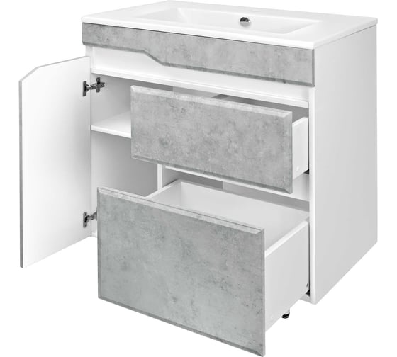 Напольная тумба Toppus Velvet 75 под умывальник quadro, серый камень 9711.015