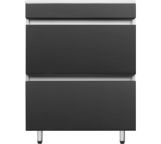 Напольная тумба Toppus Velvet 60 под умывальник quadro, графит матовый 9711.017